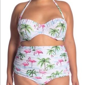 Plus Size 2-Piece Swim Bikini | Flamingo Print | 3X